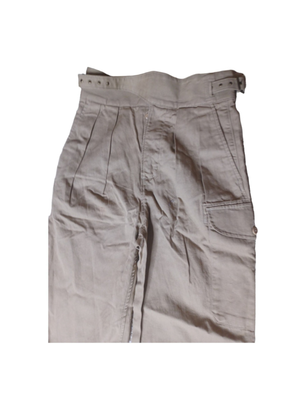 Banana Republic Linen Cotton Khaki Straight Leg Cargo Pants Womens NWT